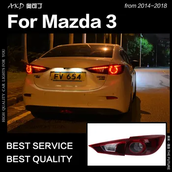 AKD Automobilių Optikos dėl Mazda 3 Užpakaliniai Žibintai-2018 M. Mazda3 Axela Sedanas LED Uodega Lempos LED DRL Stabdžio Signalas Atbulinės auto Priedai