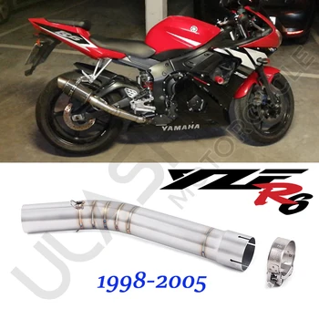 R6 Motociklų Plieno Išmetimo Pabėgti Duslintuvo Vidurio Link Vamzdžio Paslysti Ant visos Sistemos Slydimo Ant yamaha YZF-R6 R6 1998 iki 2005 metų