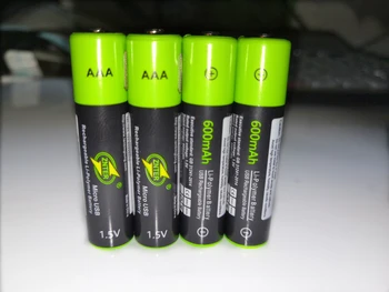 12PCS ZNTER 1,5 V AAA tipo akumuliatorius 600mAh USB įkraunama ličio polimerų baterija vaikų žaislas įkraunama baterija