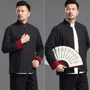 2vnt Tradicinės Kinų Apranga Kung Fu Tango Tiktų Vyrų Atsitiktinis Rytų Mens Chi Kostiumai Vyrams Uniformas Tango Zhuang Striukė