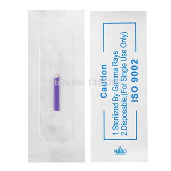 0,2 mm 100vnt Tatuiruotė Adatos, Priedai, permanentinis Makiažas Sterilizuotas Violetinė 12pins Super sharp Microblading Blade Antakių Lūpų