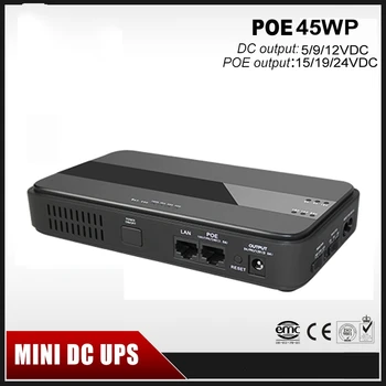 45W Mini Nešiojamieji UPS su 15/19/24VDC POE (Power Over Ethernet) & 5/9/12VDC Sąsaja, Platus 85~265VAC Įtampos Adapteris Built-in