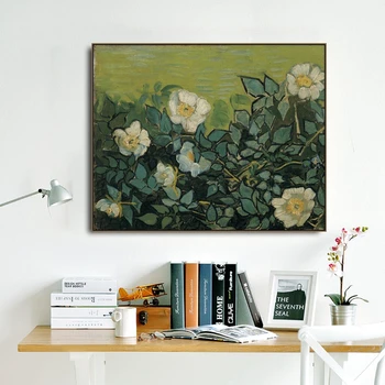 Laukinės Rožės, Vincent Van Gogh Plakatas ir Spausdinimo Drobės Tapybos, Kaligrafijos, Sienos Menas Nuotraukas Gyvenimo Kambario, Miegamasis Namų Dekoro