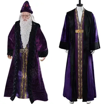 Albus Dumbledore Cosplay Kostiumų Skraiste Skrybėlę Helovinas Suaugusiųjų Karnavalas Kostiumas