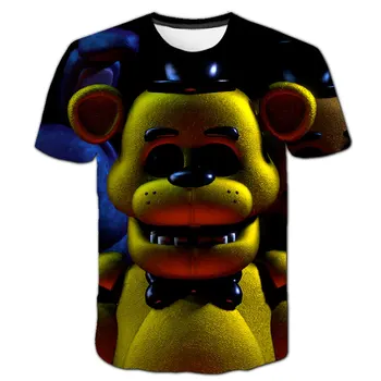 3D Penkias Naktis Fredis T-Shirts Aukštos Kokybės Vaikų marškinėliai Berniukų/Mergaičių Drabužius vaiko Marškinėliai Kpop FNAT Animacinių filmų anime Tees