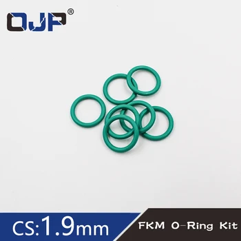 Storis 1.9 mm, žalios gumos žiedas FKM O žiedo sandariklis FKM sandariklis sandarinimo žiedas užsakymo rinkinys klasifikacija rinkinys
