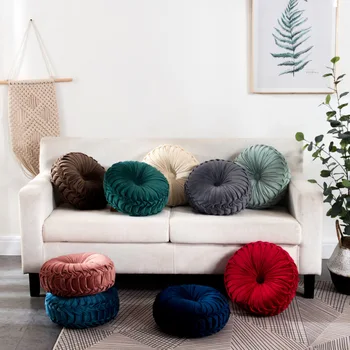 Europos stiliaus aksomo, plisuotos turas grindų pagalvėlės, pagalvės, pagalvėlės, kėdžių, namų sofa-interjero apdailos minkšta apdaila
