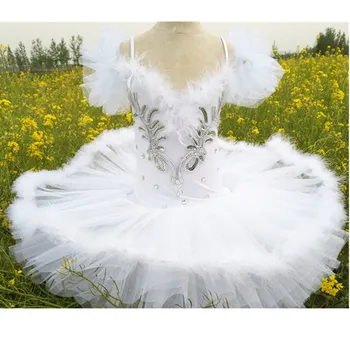 2020 Naujų Vaikų profesionalus baleto šokėjas forma blynai baltas Gulbių Ežeras Baleto kostiumas mergina dėvi baleto sijonai