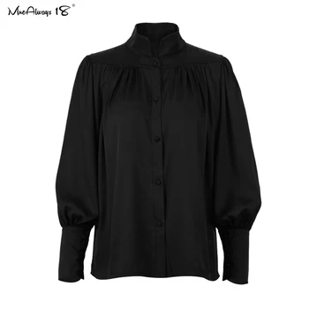 Mnealways18 Elegantiška Juoda Puoštas Shirt Ladies 