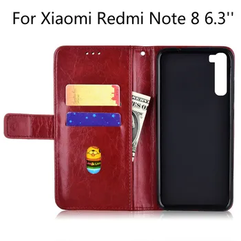 Note8 Atveju Piniginės Odos Flip Case for Xiaomi Redmi Pastaba 8 pro 