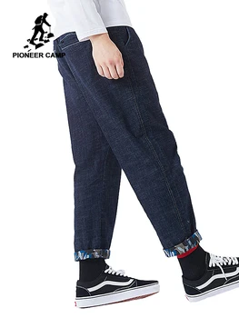 Pioneer stovykla naujų rudens laisvi džinsai vyrams, prekės ženklo drabužių kietas užtrauktukas Haremo Kelnės vyrų kokybės medvilnės hip-hop jeans blue ANZ803150
