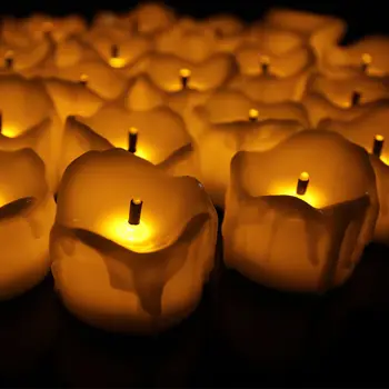 Flameless Baterija Kalėdų LED Arbata Šviesos Mirgėjimas Tealights Žvakės 12pcs