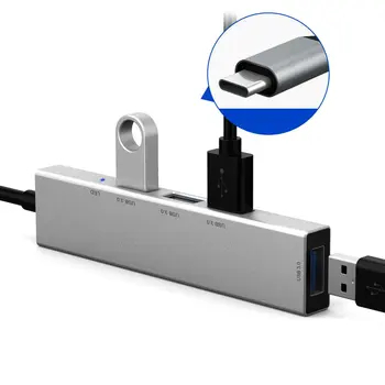 USB-C C Tipo USB 3.0 4 Port Hub USB Adapteris-C Aliuminio Slim 