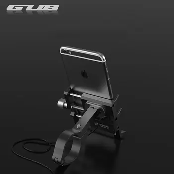 GUB G-91 Aliuminio Lydinio, Mobiliojo Telefono Laikiklis, USB Įkrovimo Dviračių Mount Elektrinis Motociklas, Motoroleris Mobiliojo Vairo Stovi