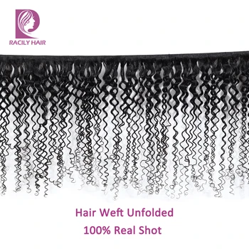Racily Plaukų Gamtos Peru Keistą Garbanotas Plaukų Pynimas Ryšulius Su Uždarymo 3/4 Ryšulius Su Nėrinių Uždarymo Remy Human Hair Extension