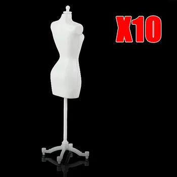 10VNT/DAUG 22cm Baltas Ekranas Turėtojas Žaislai Suknelė Drabužius Suknelė Manekenas Modelis Stovėti Baldai Mergaičių Lėlės Stovi