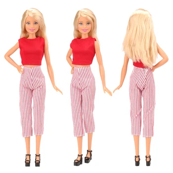 Naujausia Rankų darbo 16 Punktą/Set Lėlės priedai =6 x Drabužius Suknelė Atsitiktinai Pasirinkti+10 Bateliai Barbie Lėlės Šalis Gimtadienio Dovana 