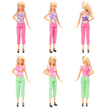 Naujausia Rankų darbo 16 Punktą/Set Lėlės priedai =6 x Drabužius Suknelė Atsitiktinai Pasirinkti+10 Bateliai Barbie Lėlės Šalis Gimtadienio Dovana 