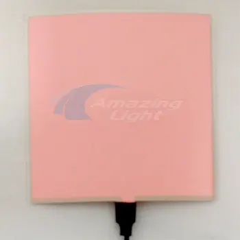 EL skydelio apšvietimas led žėrintis 10*10 cm skydelio apšvietimas LED elektroliuminescenciniai el apšvietimas su DC3V / DC5V / DC12V keitiklis