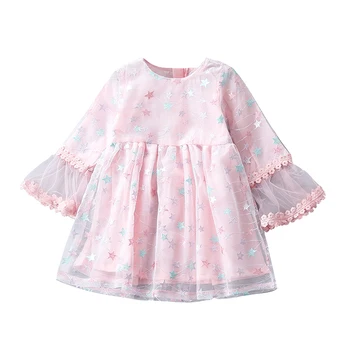 0-6 metų, Aukštos kokybės mergina dress 2019 naują pavasario naują atsitiktinis šalies šifono nėrinių akių vaikas, vaikai mergina drabužių princesė suknelės