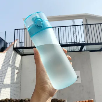 Vandens Butelis Kawaii 450ml Candy Spalva Tiesiogiai Geriamojo nepralaidžiose Matinio Plastiko Mėlyna Puodeliai Sulčių Lauko Kelionių Buteliai