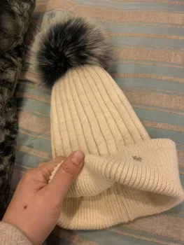 01912-fu5865126 žiemą šilta, sniego fox pompon lady Skullies Beanies bžūp moterys lauko laisvalaikio skrybėlę