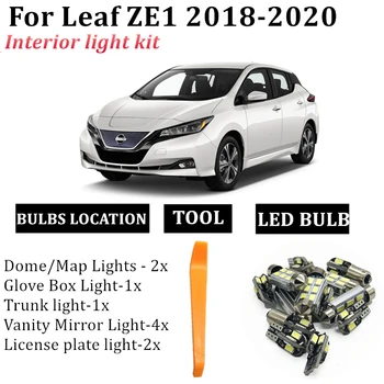 10x Klaidų Interjero LED lemputė Žemėlapis Stogo šviesos rinkinys Paketą. 2018 M. 2019 M. 2020 M. Nissan Naujų Lapų ZE1 LED automobilių šviesos Stilius