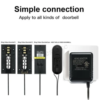 JAV, ES, UK Plug Žiedas Vaizdo Doorbell Adapteris, Maitinimas Baterija, Įkroviklis, Baterija, Adapteris,
