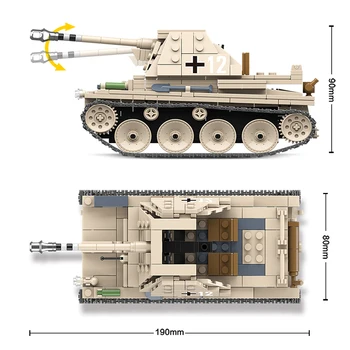 Karinės WW2 vokiečių Weasel Bakas Armijos Kareivis Ginklo 3D Modelis Blokai Kit Diamond Idėjų Mini Plytų Žaislai Vaikas, Vaikai