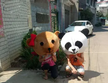 Helovinas Meilužis Vadovai Panda Bear Talismanas Kostiumas Fancy Dress Vestuves Rekvizitai Cosplay Lauko Cosplay Furry Karnavaliniai Kostiumai