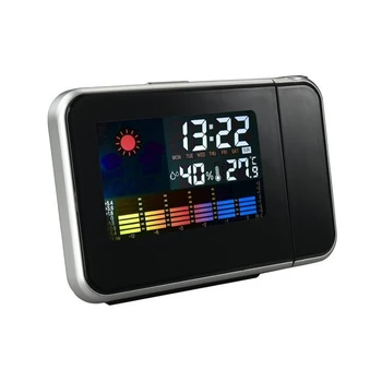 Skaitmeninis Laikrodis-Žadintuvas Sienos Projekcija Oro LCD Ekranas Atidėti Signalą Dual Lazerio Pasukti Laikrodžio Spalvotas Ekranas su LED Apšvietimu