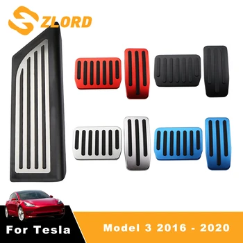 Zlord Model3 Automobilių Pedalu Pagalvėlės Apima Tesla Model 3 Y Priedai Aliuminio Lydinio Akceleratoriaus, Stabdžių Poilsio Pedalo Modelio Tris