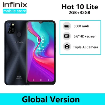 Infinix Karšto 10 Lite Pasaulio Versija 2GB 32GB Išmaniųjų Telefonų 6.6