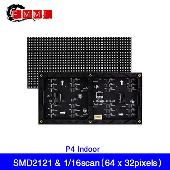 Nemokamas Pristatymas P4 SMD 2121 LED Sieninės Patalpų Full P4 LED Ekrano Modulis 256x128mm RGB 64*LED Moduliai 32