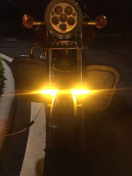 Motociklo LED 45mm-70mm Šakių Posūkio Signalo Juostos Šviesos Gintaro Lempa Harley Pergalę Aukštos Kokybės Rodikliai Žiedo motociklų led