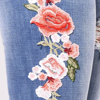 Siuvinėti Džinsai moterų 2020 m. Skylę kankina džinsinio audinio kelnės Kietas vintage džinsai Aukšto Juosmens atsitiktinis kelnės Muje Femme, Plius Dydis S-3XL