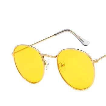 Klasikinis Mažas Rėmo Apvalūs Akiniai nuo saulės Moterims/Vyrams Markės Dizaineris Lydinio Veidrodėliai Saulės Akiniai Derliaus Modis UV400 Oculos De Sol Gafas