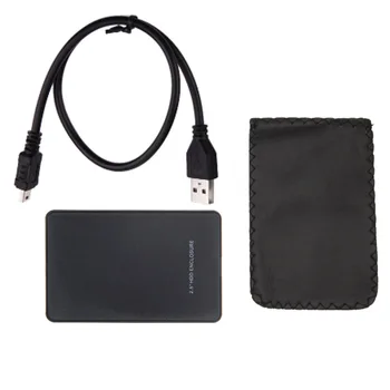 2.5 Colio HDD Atveju, USB 2.0 SATA Nešiojamų Paramos 2TB Hdd Kietąjį Diską, Juoda Išorinės Talpyklos HDD Dėžutė su maišeliu
