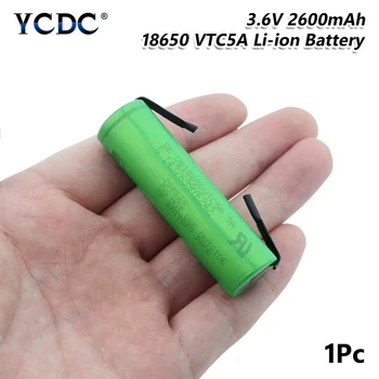 YCDC 18650 2600mah baterija 3.7 v, li-ion akumuliatorius US18650 Žibintuvėlį ličio baterija Didelės Drenažo 30A+PASIDARYK pats nikelio