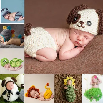 2020 M. Nauja Baby Rankų Darbo Gyvūnų Stiliaus Nuotrauka, Atraminiai Apranga, Drabužiai, Vilna, Mezgimo Nėrimo Fotografijos Skrybėlę Medžiaga Nustatyti