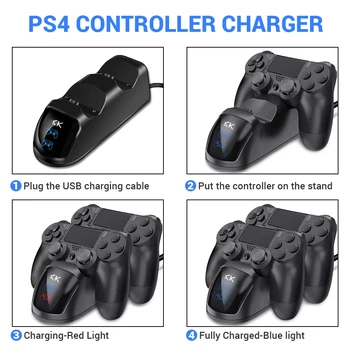 Originalus Naujausias Greitas Įkroviklis Dokas Dual USB Įkrovimo Stovas Sony PlayStation PS4 Valdiklis Greitas Įkroviklis