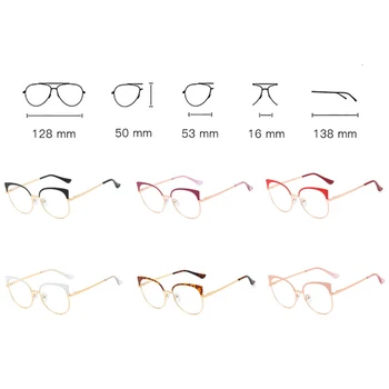 Peekaboo white cat eye akiniai metalo aukso rausvos spalvos, dekoravimo, ponios optiniai akinių rėmeliai moterų aišku, objektyvų priedai moteris
