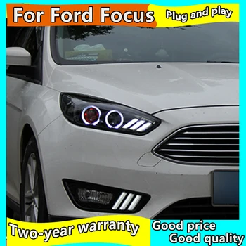Žibintas atveju Ford Focus 3-2018 Žibintai, LED Žibintai DRL Dvigubo Objektyvo Šviesos Bi-Xenon HID automobilių Reikmenys
