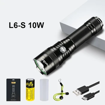 SupFire LED Žibintuvėlis USB Fakelas 26650 Flash Šviesos L6-S SST40 Linterna LED 3000lm Taktinis Žibintuvėlis