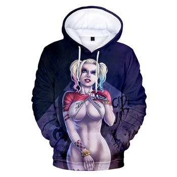 Naujas populiarus filmas Harley Quinn 3D spausdinimo karšto seksualus hoodie palaidinukė, vyrų ir moterų patį mados atsitiktinis Harajuku stilių p