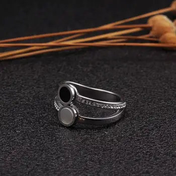 Naujas Mados Nerūdijančio Plieno Žiedas paauksuoti Romėniškais Skaitmenimis Piršto Žiedai, Balta Juoda Derva Vestuvių Nuotakos Žiedas Moterims