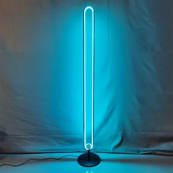 Šiaurės Minimalistinis LED Grindų Lempos kambarį Atmosfera RGB Nuotolinio Valdymo Tamsos Grindų Lempos naktinės Šviesos Stendas