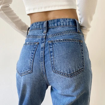 Moterų Džinsus Baggy Jeans Moterų 2020 M Mama Džinsai Aukšto Juosmens Mėlyna Prarasti Plauti Mados Tiesiai Džinsinio audinio Kelnės Derliaus Streetwear
