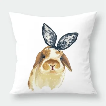 Silstar Tex Easter Bunny Apdailos Pagalvėlė Padengti Mielas Triušis Baltas Užvalkalas Už Namų Dekoro Sofa