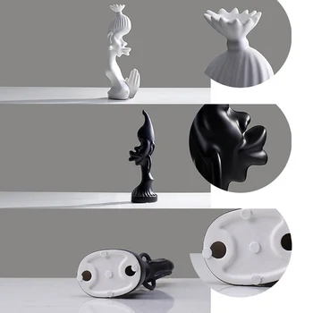 Šiaurės Paprasta Kūrybos Modernių Namų Apdailos Dekoratyviniai Keramikos Abstrakčiai Šeimos Duomenys Juodos ir Baltos spalvos Miegamojo Amatų Dovana